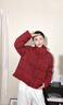雅鹿2025新款短款立領(lǐng)羽絨服女士好看冬裝泡芙時(shí)尚保暖面包服 山茶紅 S 建議90-100斤 曬單實(shí)拍圖