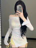 莫代爾泳衣女純欲性感比基尼三件套防曬星星罩衫聚攏顯瘦25新品溫泉泳裝 曬單實(shí)拍圖