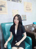 源菲埡黑色短袖小西裝外套女夏季薄款小個子正裝職業(yè)套裝酒店工作服工裝 單件黑色西裝（一?？郏?L 【建議100-110斤】 曬單實拍圖
