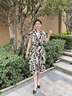恰凡（QIAFAN）媽媽夏裝連衣裙2025夏季新款洋氣質(zhì)端莊大氣優(yōu)雅中老年人短袖裙子 米色連衣裙  XL  90-125斤 曬單實拍圖