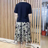 俞兆林（YUZHAOLIN）中年媽媽裝連衣裙洋氣2024新款時(shí)尚中老年女裝夏季半身裙套裝顯瘦 黑色 XL (推薦120斤左右) 曬單實(shí)拍圖