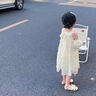 女童夏裝連衣裙2025新款夏天裙子兒童露肩公主裙小女孩夏季雪紡裙 氣質(zhì)露肩裙 140 150碼建議身高CM左右 曬單實拍圖