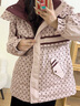鴨鴨中長(cháng)款羽絨服女士2025年冬季新款潮流撞色連帽收腰顯瘦派克服外套 粉色 M 曬單實(shí)拍圖