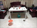 葉余簡(jiǎn)約餐桌椅組合小戶(hù)型現代長(cháng)方形快餐飯店家用吃飯桌簡(jiǎn)易4人6桌椅 白楓黑腿 圓角110*60配四椅 曬單實(shí)拍圖