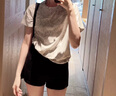 lululemon丨All Yours 女士棉混紡 T 恤 *Wash LW3IRES 淺象牙白珊瑚亮粉神秘紫水洗云紋 L 曬單實(shí)拍圖