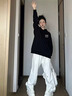 回力（Warrior）連帽衛(wèi)衣男青少年學(xué)生春秋季新款潮牌長袖帽衫寬松休閑百搭外套男 黑#HL發(fā)泡山X 3XL 【立體裁剪 舒適有型】 曬單實(shí)拍圖