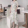 SNYDER WEAR女士夏季衣服新款連衣裙女2025夏季連衣裙收腰顯瘦女神范碎花長(zhǎng)裙 綠色 M 【建議80-100斤】 曬單實(shí)拍圖