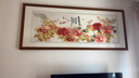 奈維斯汀  NAVSTIN真絲底料蘇繡掛畫花開富貴桑蠶絲手工刺繡實(shí)木框沙發(fā)背景墻裝飾畫 畫芯220x70CM 裝框250x95CM 曬單實(shí)拍圖