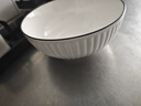 賀川屋湯碗大號日式釉下彩8英寸斗笠碗家用大碗吃面碗 2只裝 豎紋黑線 曬單實拍圖