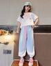 G.DUCKKIDS童裝女童夏裝套裝兒童衣服女大童夏季25新款短袖防蚊褲運(yùn)動(dòng)裝女孩 套裝 150 尺碼11~12歲【140-150cm】 曬單實(shí)拍圖