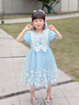 G.duck冰雪奇緣艾莎公主裙女童短袖連衣裙純棉兒童愛(ài)沙生日裙子夏季新款 藍色+魔法棒皇冠+頭紗 120 建議身高110-120cm年齡6-7歲 曬單實(shí)拍圖