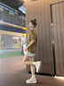 百麗（Belle）透氣網(wǎng)面小白鞋女厚底休閑運動板鞋B1175BM3預售 蜂蜜牛乳-皮面 37 (235mm) 曬單實拍圖