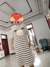 歐詩帛夏季天短袖睡裙莫代爾卡通條紋睡衣女士帶胸墊冰絲涼感孕婦家居服 63616 XL （建議體重110-130斤） 曬單實(shí)拍圖