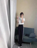 佐敘運(yùn)動(dòng)休閑闊腿褲女2025夏季高腰寬松垂感直筒顯瘦黑白撞色運(yùn)動(dòng)長(zhǎng)褲 黑色 均碼 80-110斤） 曬單實(shí)拍圖