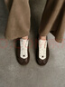 FOOT INDUSTRY 足下工業(yè)「品牌經(jīng)典」芭蕾德訓(xùn)鞋女款無內(nèi)里系列舒適休閑透氣 棕色/古白 36 曬單實(shí)拍圖