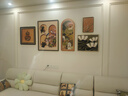 畫(huà)測(cè)中古風(fēng)客廳裝飾畫(huà)法式復(fù)古沙發(fā)背景墻掛畫(huà)高級(jí)感小眾藝術(shù)組合壁畫(huà) A-歲月如歌 30*30/4060/2560/1520/3020 圓角PVC黑框 質(zhì)感紋理面【啞光質(zhì)感，彰顯高端典雅】 曬單實(shí)拍圖