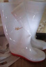 雙星八特 食品廠勞保雨鞋 耐磨防滑高筒雨靴水鞋工作衛(wèi)生靴白色  39 曬單實(shí)拍圖