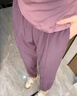 范斯蒂克運動套裝女跑步服速干健身訓練氣質短袖瑜伽服夏季 淺紫色+淺灰色兩件套 TC32626 M（建議95-105斤） 曬單實拍圖