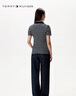 TOMMY HILFIGER25春夏新款女經(jīng)典1985珠地網(wǎng)眼休閑條紋多色修身短袖T恤POLO 藏青條紋0X4 L （推薦：115-125斤） 曬單實(shí)拍圖