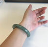 行婷冰糯種油青翡翠（處理）玉手鐲女款平安鐲送女生鐲子半山半水 57號 曬單實(shí)拍圖