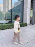 兒童秋季套裝寶寶衛衣春季衣服整套男童秋裝兩件套小孩子衣服爆款 米色【春秋款】 120 曬單實(shí)拍圖