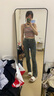 鉑吶苓吊帶背心女2025新款個性修身辣妹條紋短款針織上衣夏款外穿 木耳邊條紋吊帶-粉色 均碼 【建議75-115斤】 曬單實拍圖