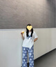 MsShe【天絲棉套裝】大碼女裝2025夏裝胖mm燙鉆刺繡短袖T恤闊腿褲 T恤-純白色現(xiàn)貨 2XL 曬單實(shí)拍圖