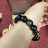 中國(guó)黃金China Gold貔貅男士手鏈貔貅手串轉(zhuǎn)運(yùn)珠黑曜石手串生日禮物男送男友老公爸爸 招財(cái)貔貅心經(jīng)黑曜石手串 曬單實(shí)拍圖