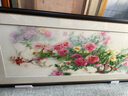 瑪朵維汀手工蘇繡富貴牡丹圖1-4絲橫版掛畫(huà)花開(kāi)富貴客廳臥室辦公室裝飾畫(huà) 畫(huà)芯尺寸160*60cm 帶框198*88cm 曬單實(shí)拍圖