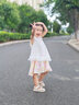 拉夏貝爾女童連衣裙夏裝2025新款寶寶碎花公主裙兒童夏季無(wú)袖裙子 粉色 130 建議身高121-130cm 曬單實(shí)拍圖