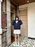 JRET開衫連帽衛(wèi)衣女款2025新款春秋冬小個子藏青色加絨短款厚外套 藏青 S :【80-100斤】 曬單實拍圖