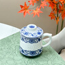 漢茗景德鎮(zhèn)玲瓏辦公杯高端商務(wù)伴手禮茶水分離杯陶瓷泡茶杯送男士父親 纏枝福盞-青花玲瓏茶漏杯-禮盒裝 曬單實(shí)拍圖