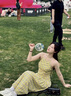 微光里掛脖連衣裙女夏季新款甜辣黃色格子小心機露背收腰A字裙氣質長裙 黃色 M 曬單實拍圖