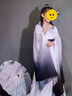 馬櫻紅雨 六一漢服女中國風女童超仙飄逸古風兒童古箏演奏合唱禮服連衣裙 漸變顏色 130 /建議身高130厘米左右 曬單實拍圖