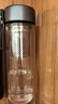 米家玻璃杯 雙層帶茶隔水杯 耐高溫泡茶杯  加厚透明杯子400mL 金屬灰 曬單實(shí)拍圖