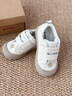 泰蘭尼斯秋季童鞋幼兒園室內鞋男童防踢兒童板鞋女寶寶入園鞋子 白/杏色24 曬單實(shí)拍圖