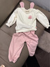 迪士尼（Disney）女童超萌套裝秋季嬰兒衣服可愛兔子衛(wèi)衣褲子韓版小童秋季兩件套 套裝春秋款 100 曬單實(shí)拍圖