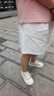 茵曼（INMAN）章若楠同款|茵曼通勤純棉短褲女2025年夏季新款五分直筒白色褲子 云朵白 29 曬單實(shí)拍圖