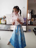G.DUCKKIDS童裝漢服女童秋裝套裝馬面裙兒童唐裝中國(guó)風(fēng)古裝春秋季半身裙女孩 北冥有魚(yú)藍(lán)色套裝【夏款】 140 尺碼9~10歲【130-140cm】cm 曬單實(shí)拍圖