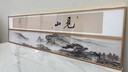俏繪新中式禪意書法掛畫茶室背景墻壁畫雙聯(lián)橫幅窄長(zhǎng)條裝飾字畫客廳畫 見山 160*20cm*2晶瓷畫 曬單實(shí)拍圖