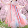 旗鉑漢服女童夏款2025新款兒童國風(fēng)超仙連衣裙 桃花諾短袖 140 曬單實(shí)拍圖