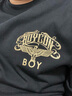 BOY LONDON【簡(jiǎn)約印象】25新款春夏男女同款針織短袖潮流T恤N01254 黑色 XS 曬單實(shí)拍圖