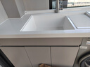 浪鯨（SSWW）洗衣柜蜂窩鋁陽(yáng)臺柜石英石臺盆浴室柜洗衣池一體柜切角洗衣機伴侶 1.5米|主柜+吊柜 【支持定制】左右盆備注 曬單實(shí)拍圖