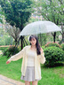皓梵潔（HAOFANJIE）透明雨傘透明傘長柄塑料白色拍照高顏值女生兒童涂鴉學(xué)生上學(xué)專用 透明高顏值8骨【升級加固】 曬單實(shí)拍圖