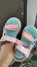 Skechers斯凱奇女童露趾涼鞋舒適漸變色夏季公主鞋閃燈鞋303105L 櫻桃粉色/LPMT 30 曬單實(shí)拍圖
