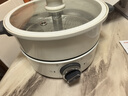 摩飛電器（Morphyrichards）升降電火鍋多功能料理鍋鴛鴦火鍋專用鍋烤肉蒸煮煎燉電煮鍋分體式4L大容量MR9090 4L 椰奶白【升降料理】 曬單實拍圖