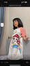 汪汪隊立大功（PAW PATROL）汪汪隊女童純棉睡裙長(cháng)裙夏季薄款兒童短袖睡衣女孩寶寶家居服 粉色毛毛 130 曬單實(shí)拍圖
