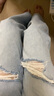 UR2025夏季新款女裝休閑時(shí)髦鏡面裝飾喇叭牛仔長(zhǎng)褲UWG850141 藍(lán)色 27 曬單實(shí)拍圖