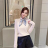 BGUG小方巾女春季百搭優(yōu)雅繁花真絲絲巾桑蠶絲裝飾圍巾網(wǎng)紅小領(lǐng)巾 藍(lán)色 曬單實(shí)拍圖