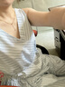 茵曼設(shè)計感條紋無袖連衣裙夏季女裝百搭度假氣質(zhì)吊帶連衣裙天藍色  S 曬單實拍圖